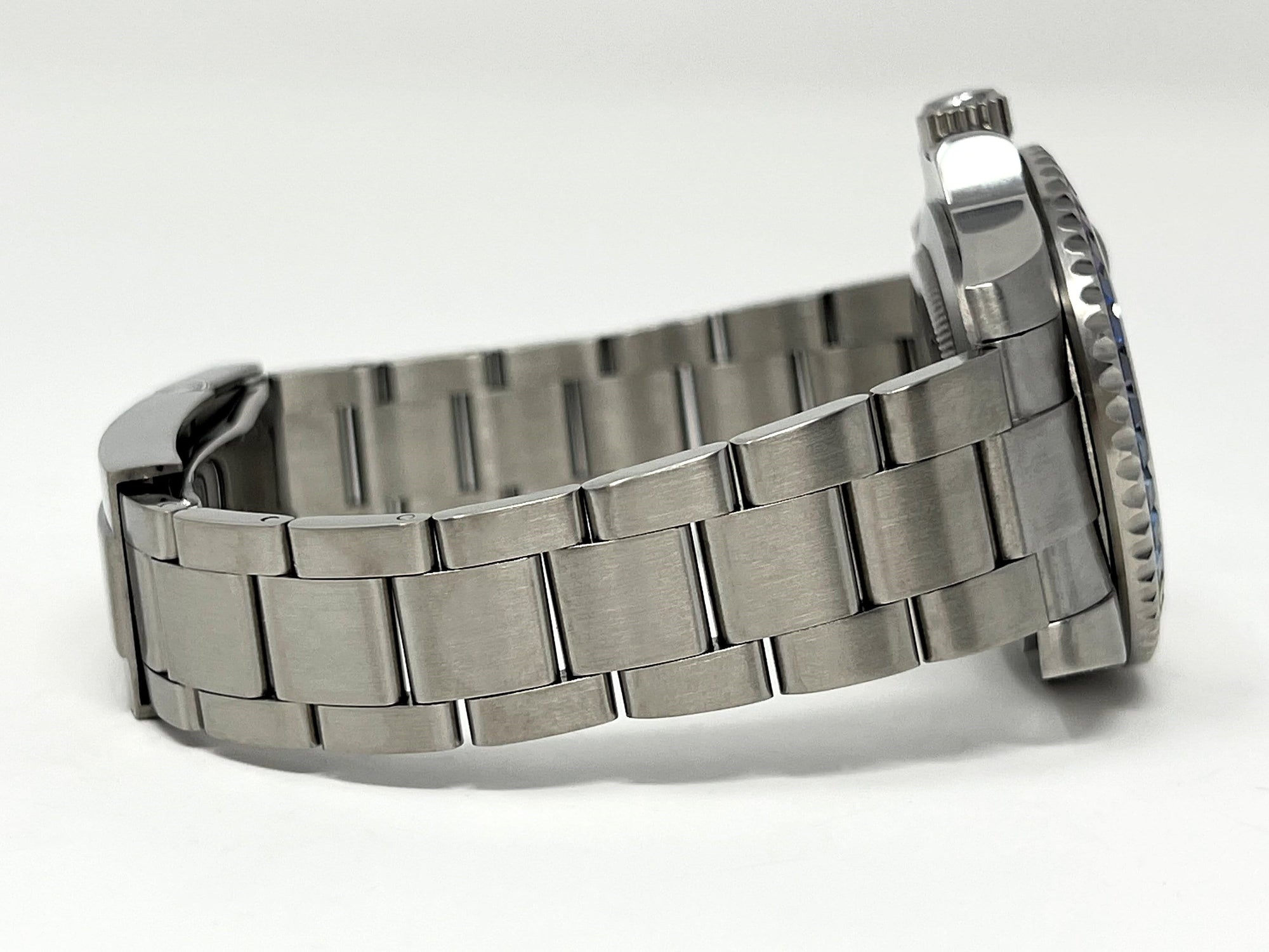 Custom Rainbow Jewel Watch | Stainless Steel, Sapphire Crystal, Oyst Steel Bracelet, Mod, Watch Mod, Bust Down, Bling, Jewel Bezel