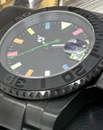 Stealth Rainbow Neon Luxury Watch | Black Blank Dial | Sapphire Crystal, Colorful Dial, Color, Watch Mod, Unique Watch, Mod Watch, Blank Dial