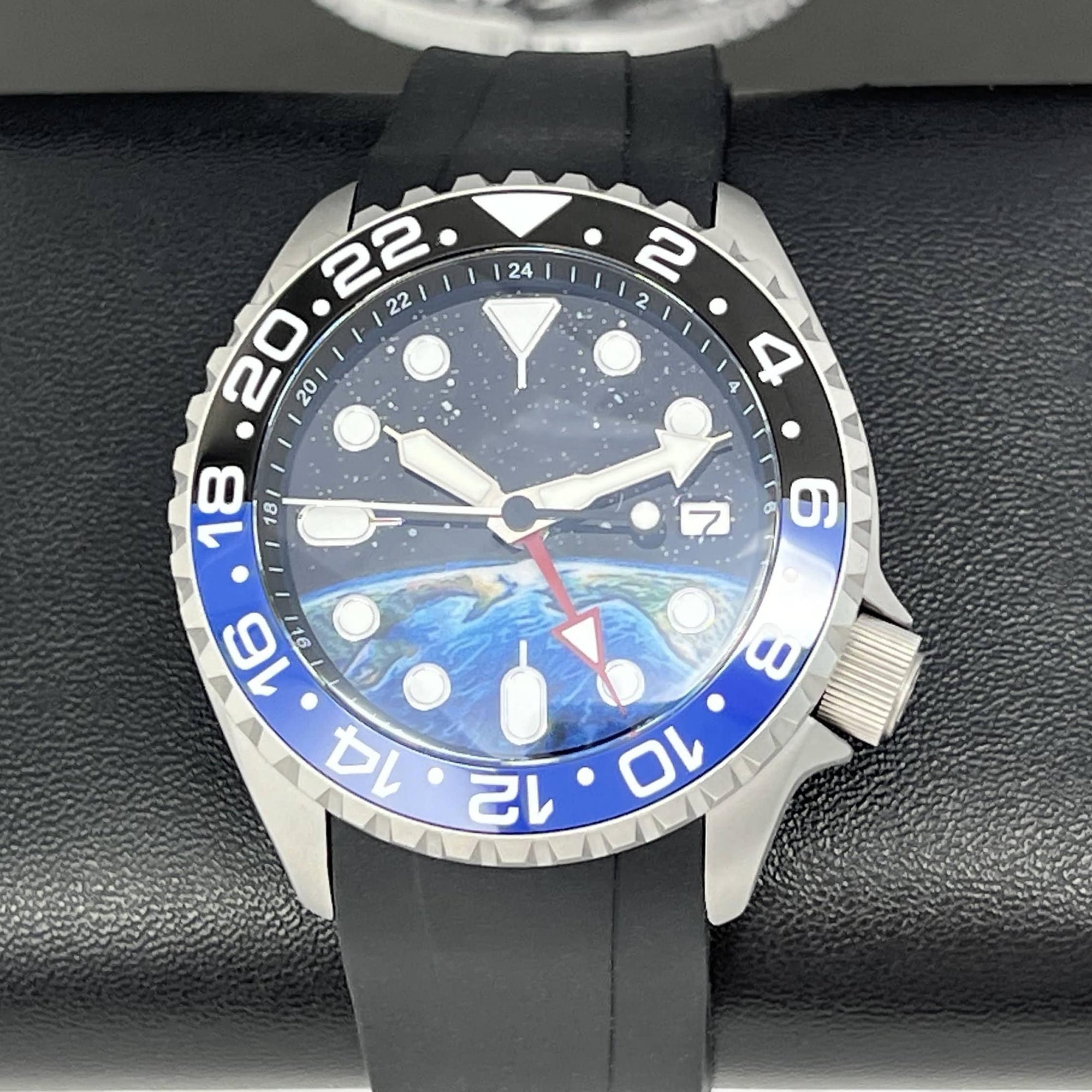 Global GMT Watch Mod | 4 Hand Dual Timezone | NH34 Automatic Movement | Custom Automatic Watch, Travel Watch, SKX Mod, Mod