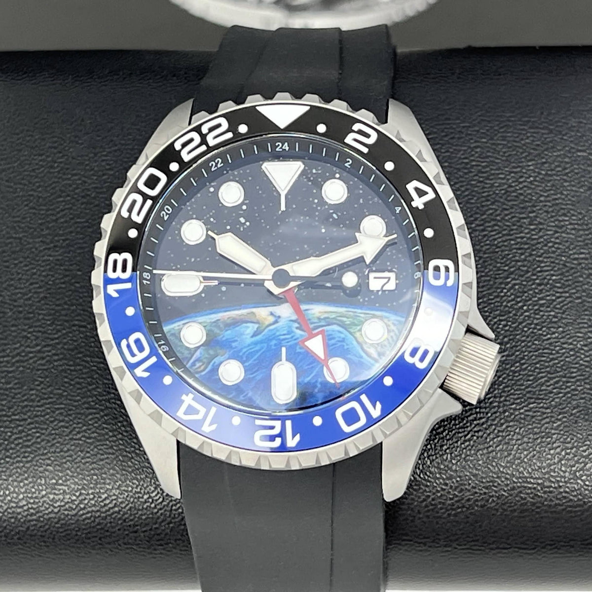 Global GMT Watch Mod | 4 Hand Dual Timezone | NH34 Automatic