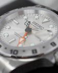 Custom Explorer II Watch | White or Silver | 4 Hand GMT | 41mm, Stainless Steel Sports Watch, White Dial, Seiko NH34 Automatic Movement