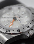 Custom Explorer II Watch | White or Silver | 4 Hand GMT | 41mm, Stainless Steel Sports Watch, White Dial, Seiko NH34 Automatic Movement