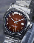 Day Date Chocolate Arabic Dial with Silver Band