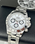 Seiko Silver Panda Daytona - Luxury Chronograph | Chrono | Mecaquartz | Mens | Sport Watch | VK63 Quartz | Daytona | Cosmograph
