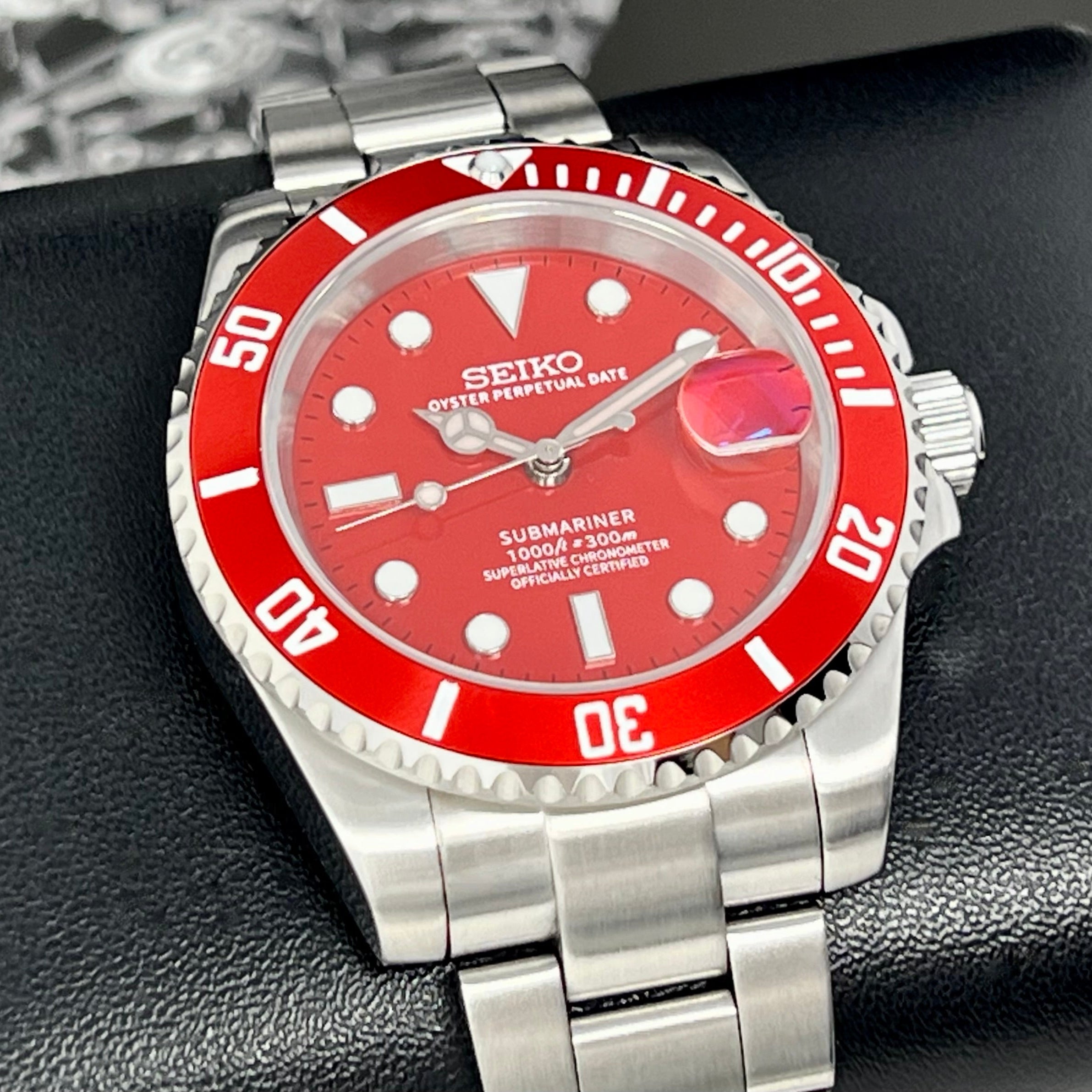 NH35、腕時計，カスタム 、赤サブ‼️ Custom Red Sub | Iron Man Red NH35 Automatic Watch