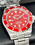 Custom Red Submariner Watch | "Iron Man" | Sapphire Crystal | Red Bezel | Red Dial Watch Mod | Seiko NH35 Automatic