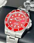 Custom Red Submariner Watch | "Iron Man" | Sapphire Crystal | Red Bezel | Red Dial Watch Mod | Seiko NH35 Automatic