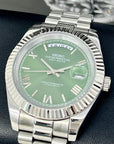 Custom Miyota Day Date Mod | Fluted Bezel | Green Dial | Presidential Bracelet | Date | NH35 | Seiko Mod
