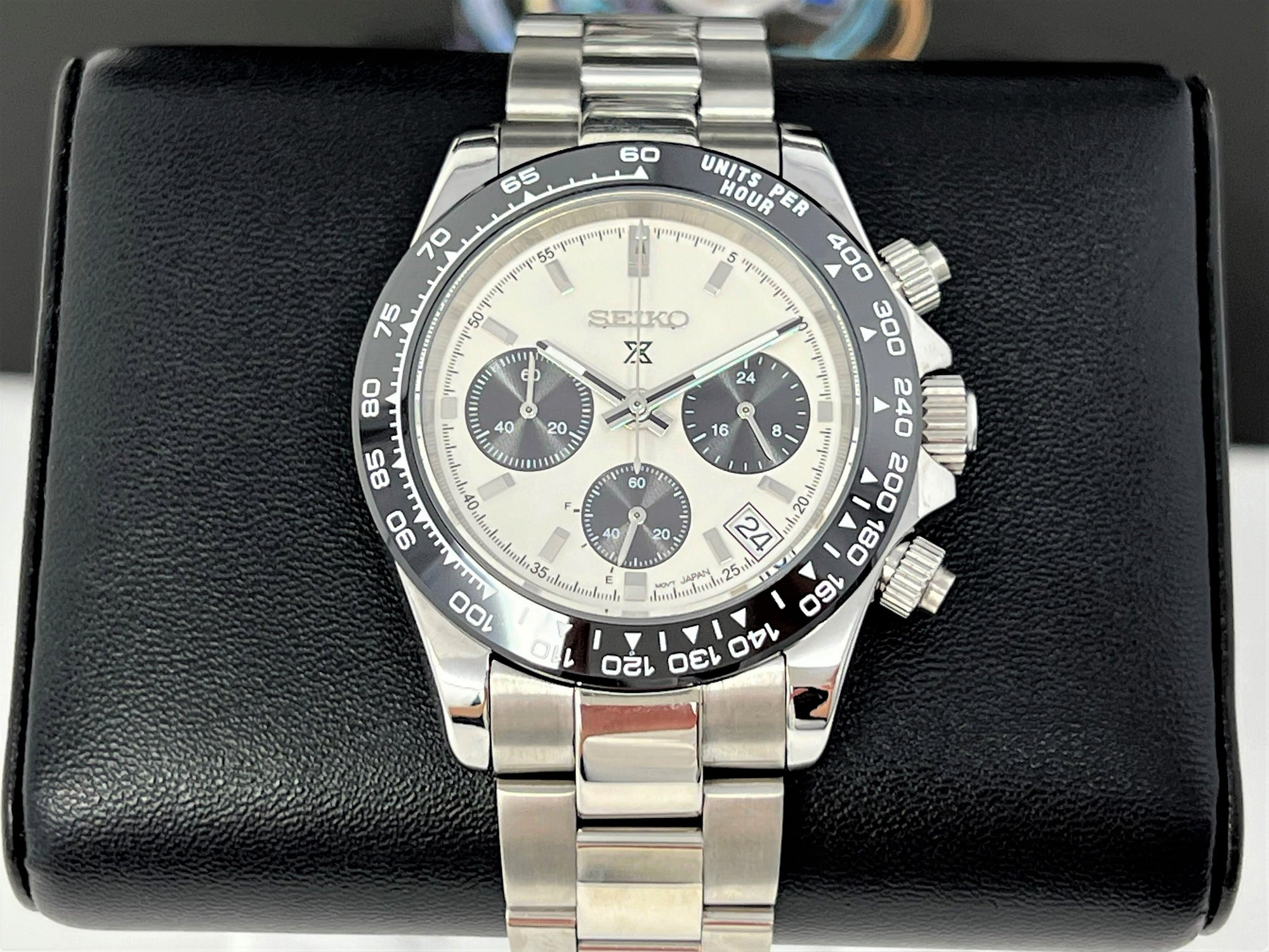 Seiko Daytona Modern Date 40mm | Panda Dial | Stainless Steel | Seiktona Seikotona | Chronograph | Chrono | Stopwatch | Steel Sport Watch | VK63