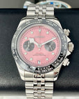 Seiko Chrono Black Bay Pink Watch on Jubilee Bracelet | Luxury Chronograph | Mecaquartz Movement | VK63