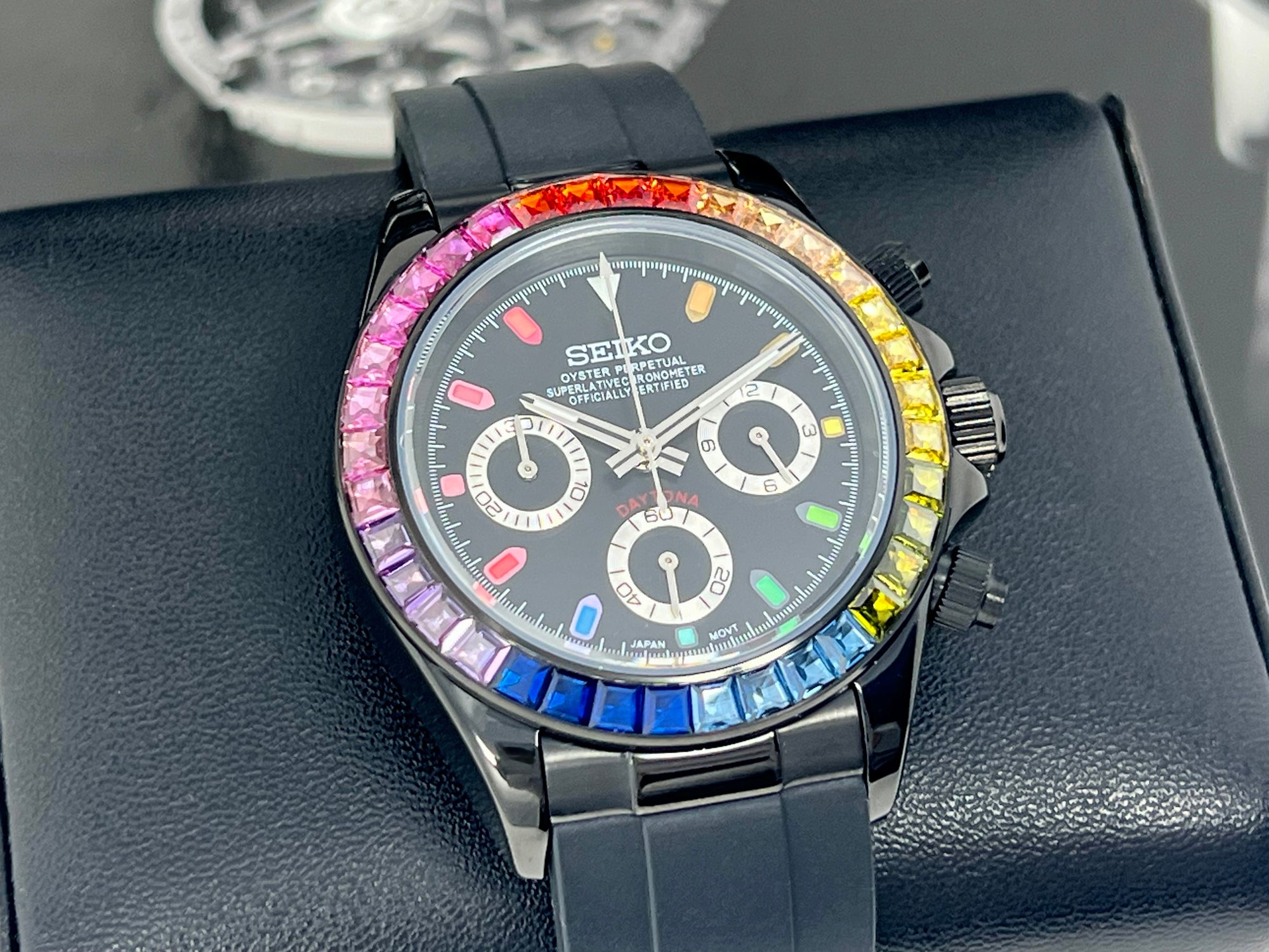 Seiko Rainbow Daytona - Luxury Chronograph | Black | Mecaquartz | VK63 Quartz | Daytona | Cosmograph