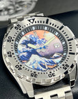 Custom Seiko Monster - Great Wave | Stainless Steel | Kanagawa | Seiko NH35 | Premium Luxury Wristwatch | Watch Mod