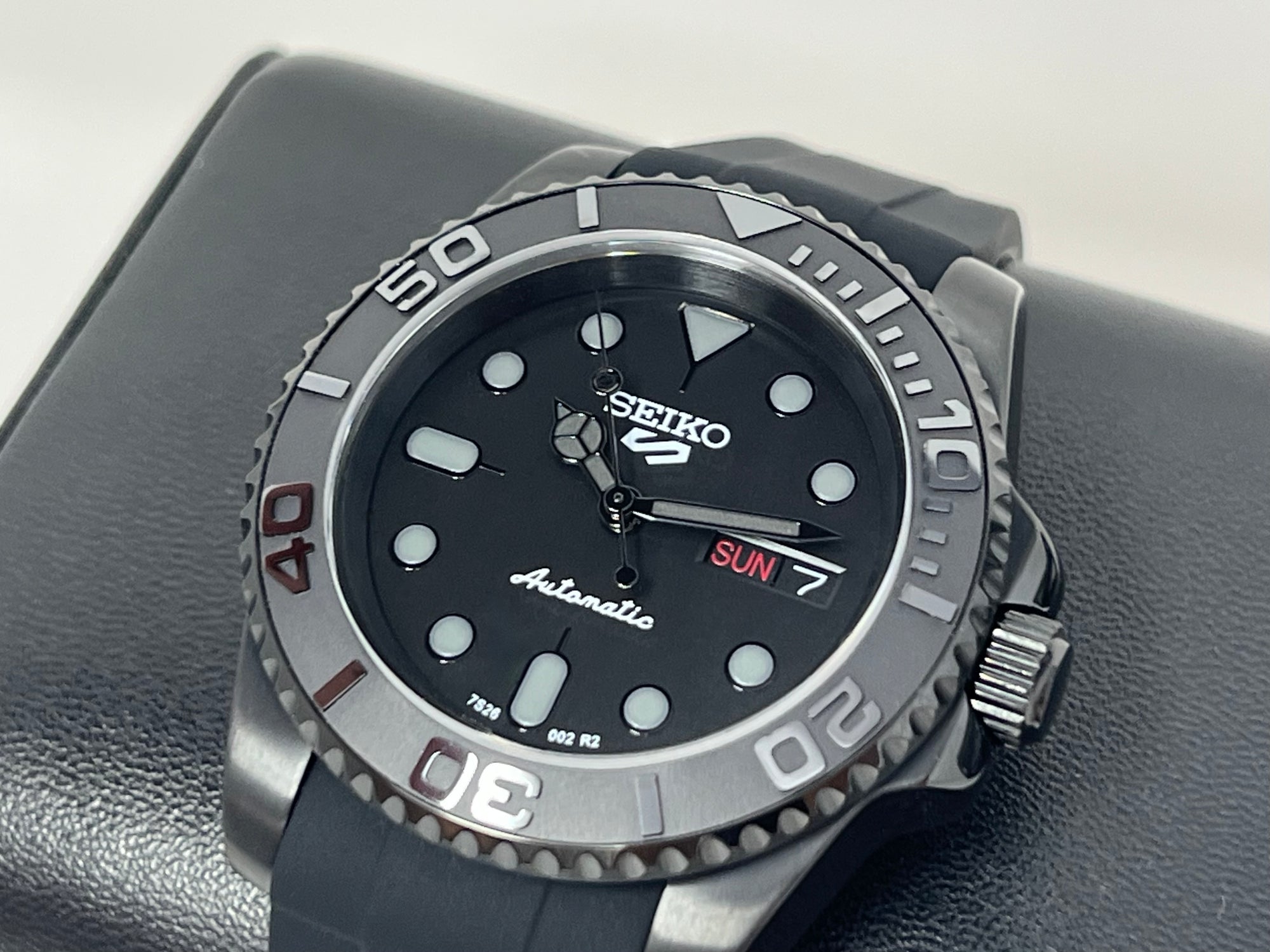 Custom Yachtmaster Seiko 5 Mod - All Black | Stainless Steel | Men&#39;s Watch | Seiko Mod | Watch Mod