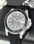 Custom Carbon Fiber Yachtmaster with Red Second Hand | Modern Stainless Steel Sport Watch |