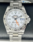 Custom Explorer II Watch | White or Silver | 4 Hand GMT | 41mm, Stainless Steel Sports Watch, White Dial, Seiko NH34 Automatic Movement