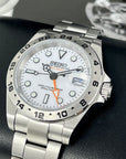 Custom Explorer II Watch | White or Silver | 4 Hand GMT | 41mm, Stainless Steel Sports Watch, White Dial, Seiko NH34 Automatic Movement