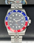 Custom Pepsi - 4 Hand GMT 2023 - Blue and Red - with Seiko NH34 movement - 41mm - Dual Two Timezone - Automatic Custom Watch - Watch Mod