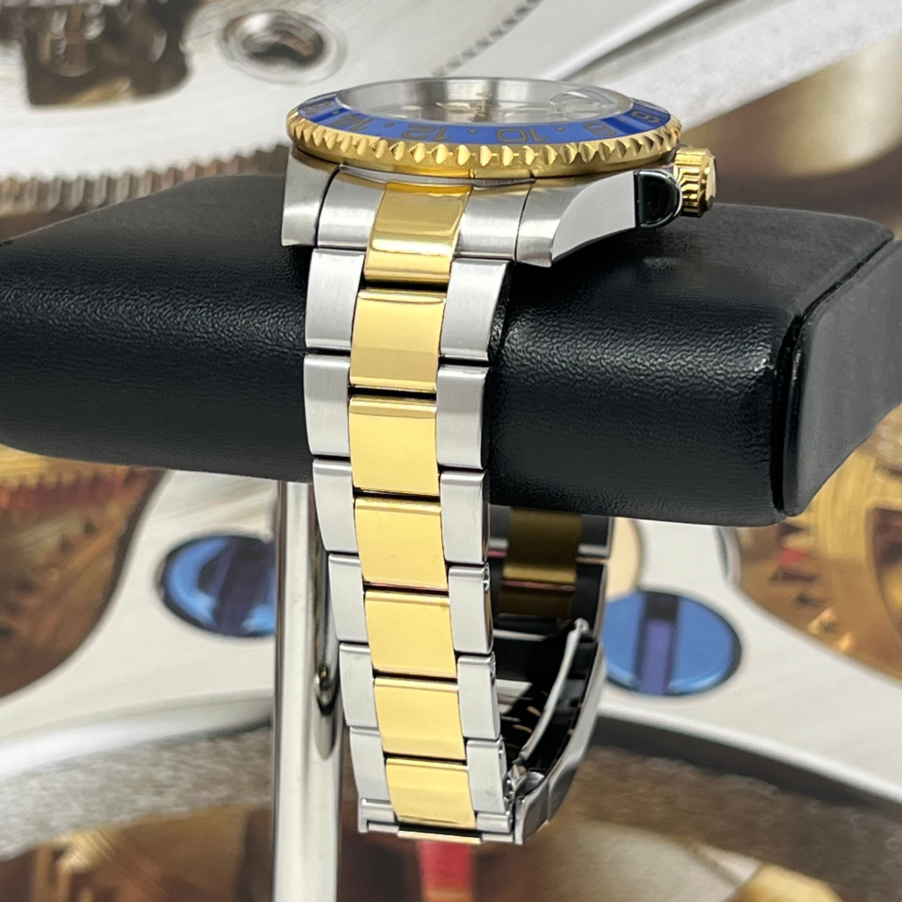 Custom Two Tone GMT Bluesy Luxury Watch | NH34 Automatic