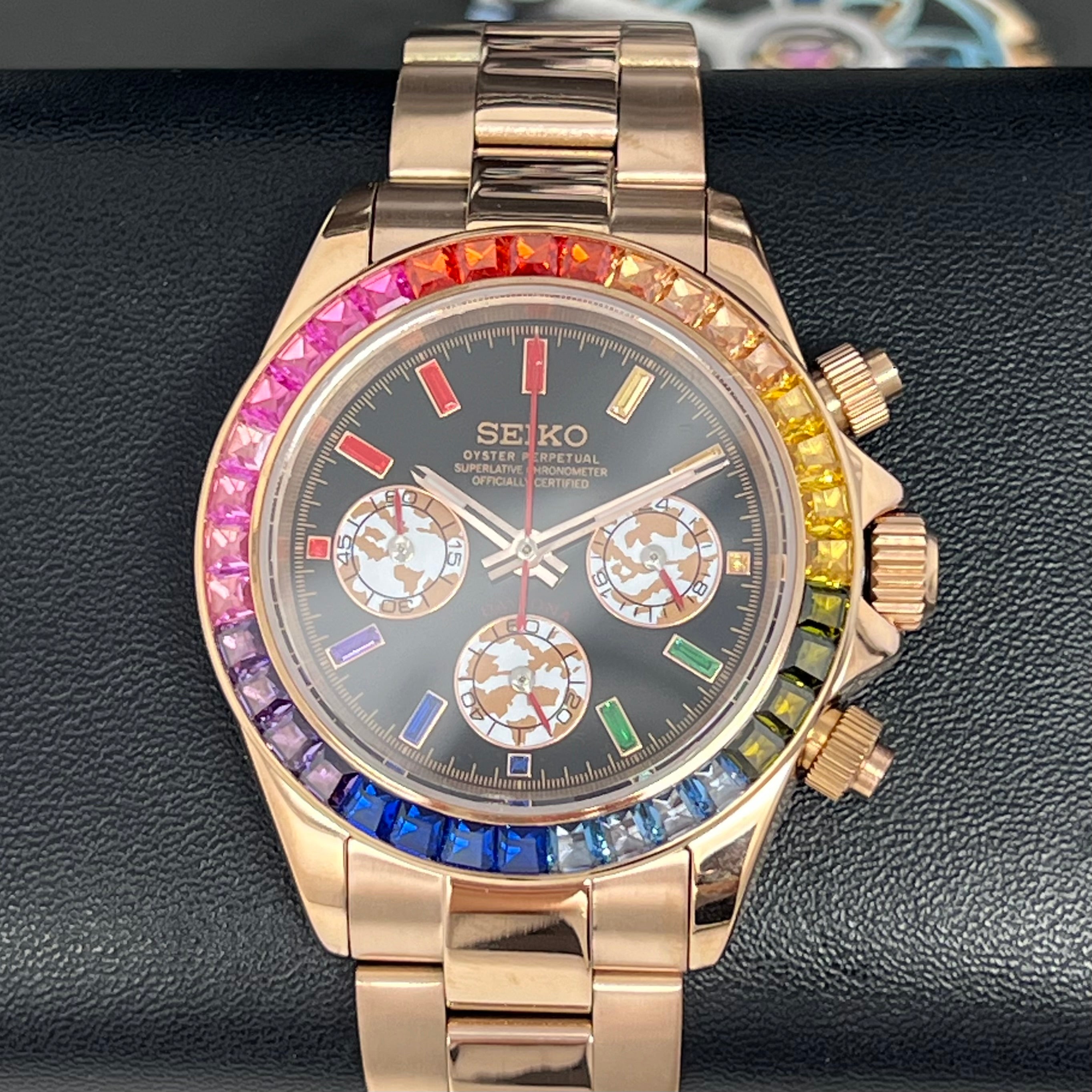Seiktona Rainbow Chronograph | Rose Gold VK63 Sport Watch