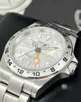 Custom Explorer II Watch | White or Silver | 4 Hand GMT | 41mm, Stainless Steel Sports Watch, White Dial, Seiko NH34 Automatic Movement