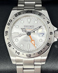 Custom Explorer II Watch | White or Silver | 4 Hand GMT | 41mm, Stainless Steel Sports Watch, White Dial, Seiko NH34 Automatic Movement