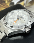 Custom Explorer II Watch | White or Silver | 4 Hand GMT | 41mm, Stainless Steel Sports Watch, White Dial, Seiko NH34 Automatic Movement