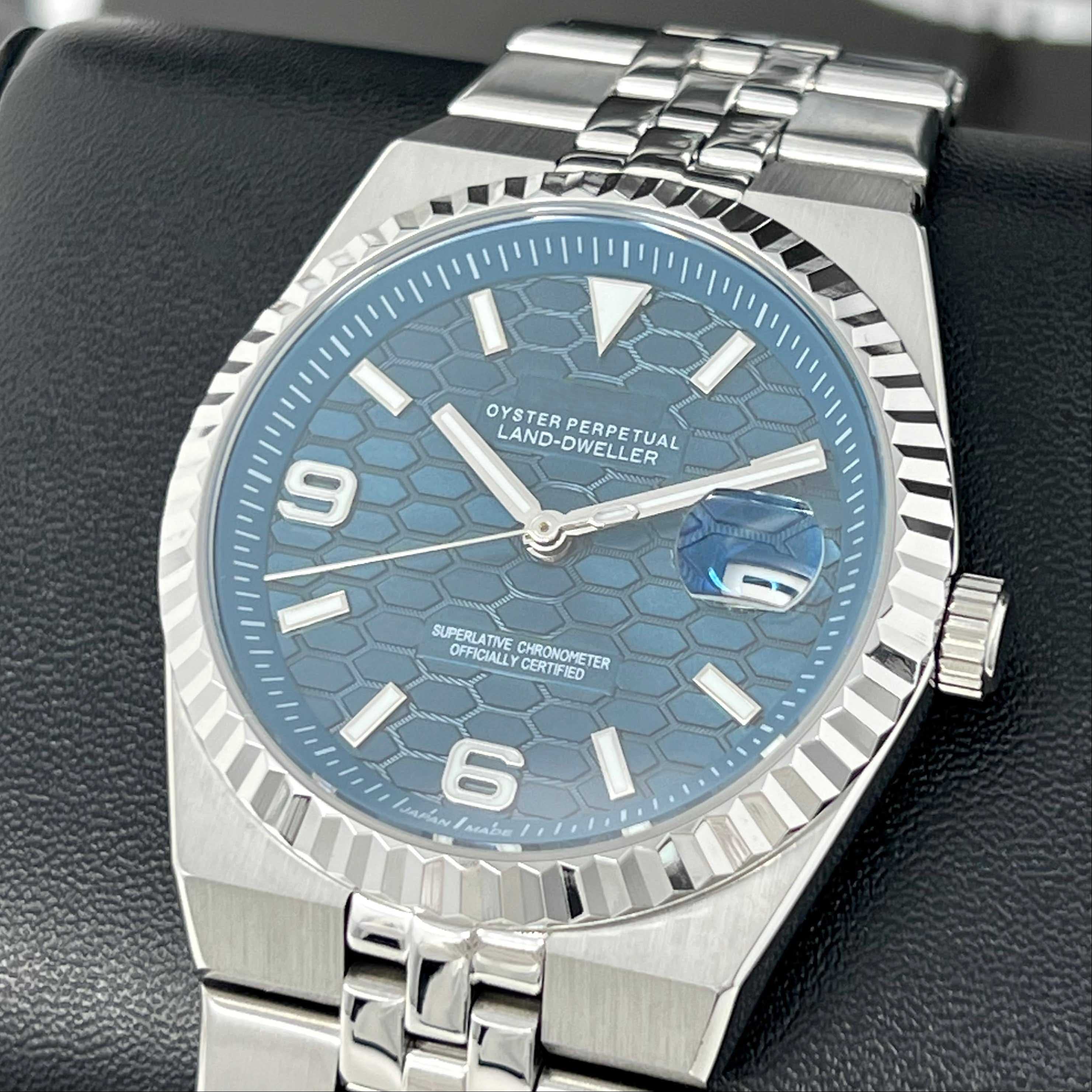 Custom Land Mod | Royal Blue Dial 40mm Watch | Seiko Mod