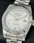 Custom Miyota Day Date Mod | Fluted Bezel | Silver White Dial | Pres Bracelet | Date | Miyota 8285 | Mod