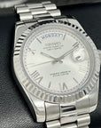 Custom Miyota Day Date Mod | Fluted Bezel | Silver White Dial | Pres Bracelet | Date | Miyota 8285 | Mod