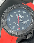 Custom Stealth Blackout Yacht | SKX007 | Men's Watch | Dive Watch | Red Rubber | Mod | 100M | Custom Mod | Watch Mod | Diver