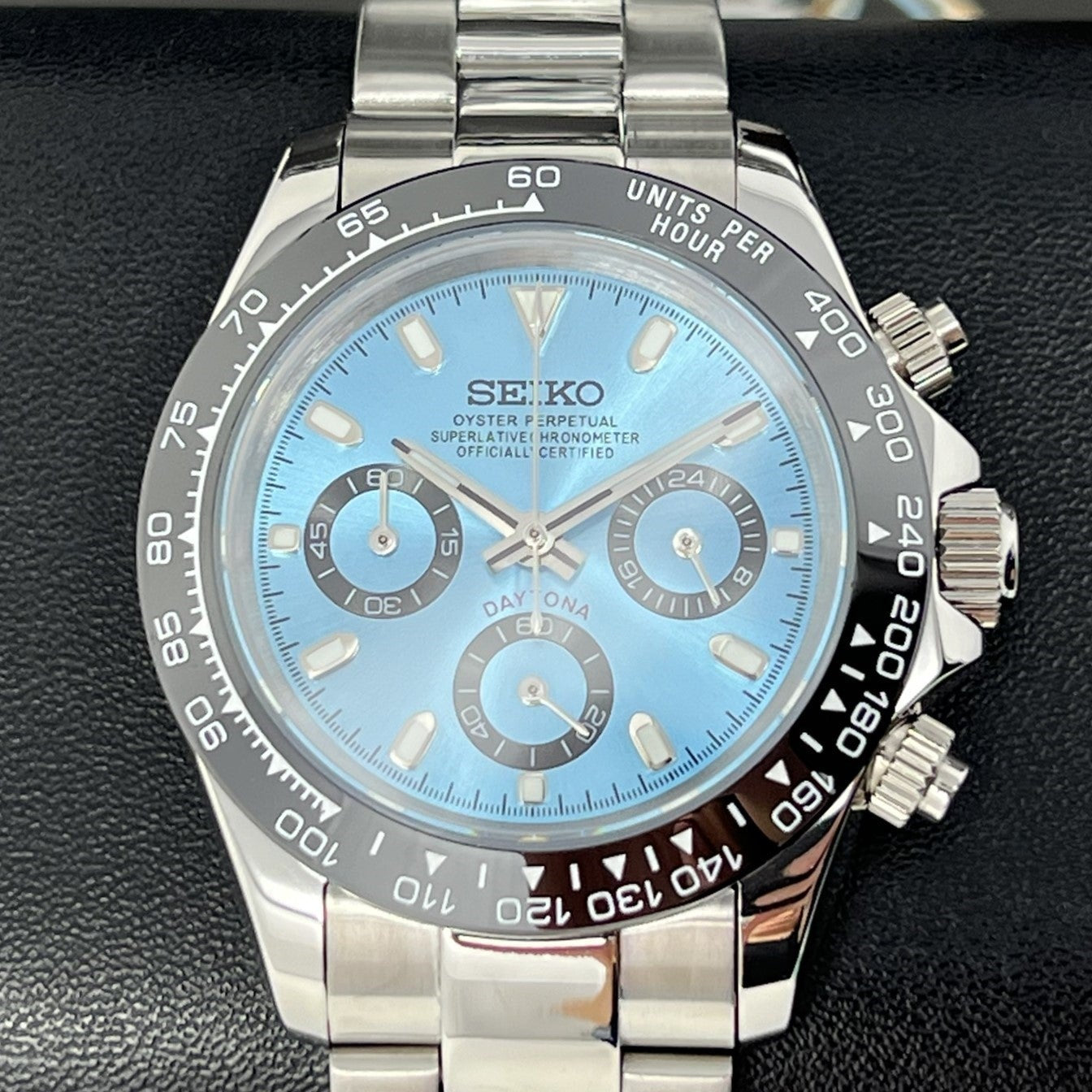 Custom Daytona 40mm - Rare Sky Blue | Stainless Steel | Mecaquartz Watch | Quartz Watch | Seikotona | Seikitona | Seiktona | John Mayer