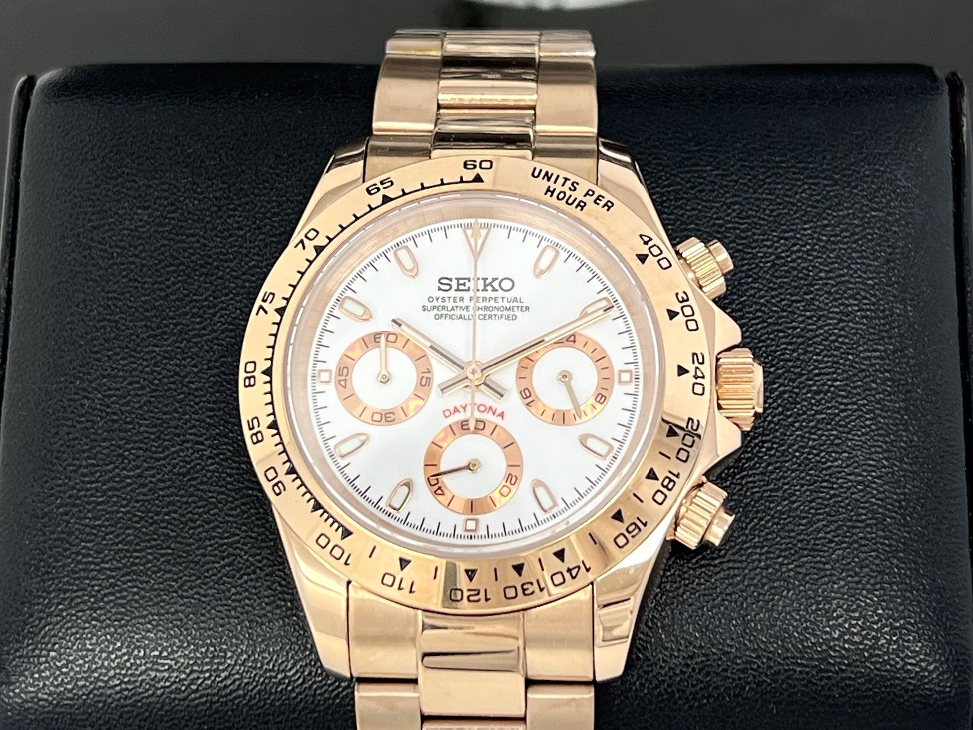 Seiko Rose Gold Daytona - Luxury Chronograph | Chrono | Mecaquartz | Mens | Sport Watch | VK63 Quartz | Daytona | Cosmograph