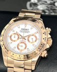 Seiko Rose Gold Daytona - Luxury Chronograph | Chrono | Mecaquartz | Mens | Sport Watch | VK63 Quartz | Daytona | Cosmograph