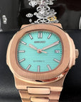 Seikonaut Rare Aqua Blue | Rose Gold | Embossed Dial | Automatic NH35 Movement
