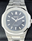 Seikonaut Luxury Black | Stainless Steel | Modern Automatic Dress Sport Watch with Sapphire Crystal | Seiko Mod | Watch Mod | Custom Watch