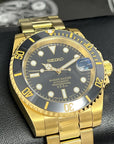 Custom Gold Submariner - Gold and Black Custom Built, Yellow Gold Dive Watch, Seiko Mod, Custom Mod, Watch Mod, Diver