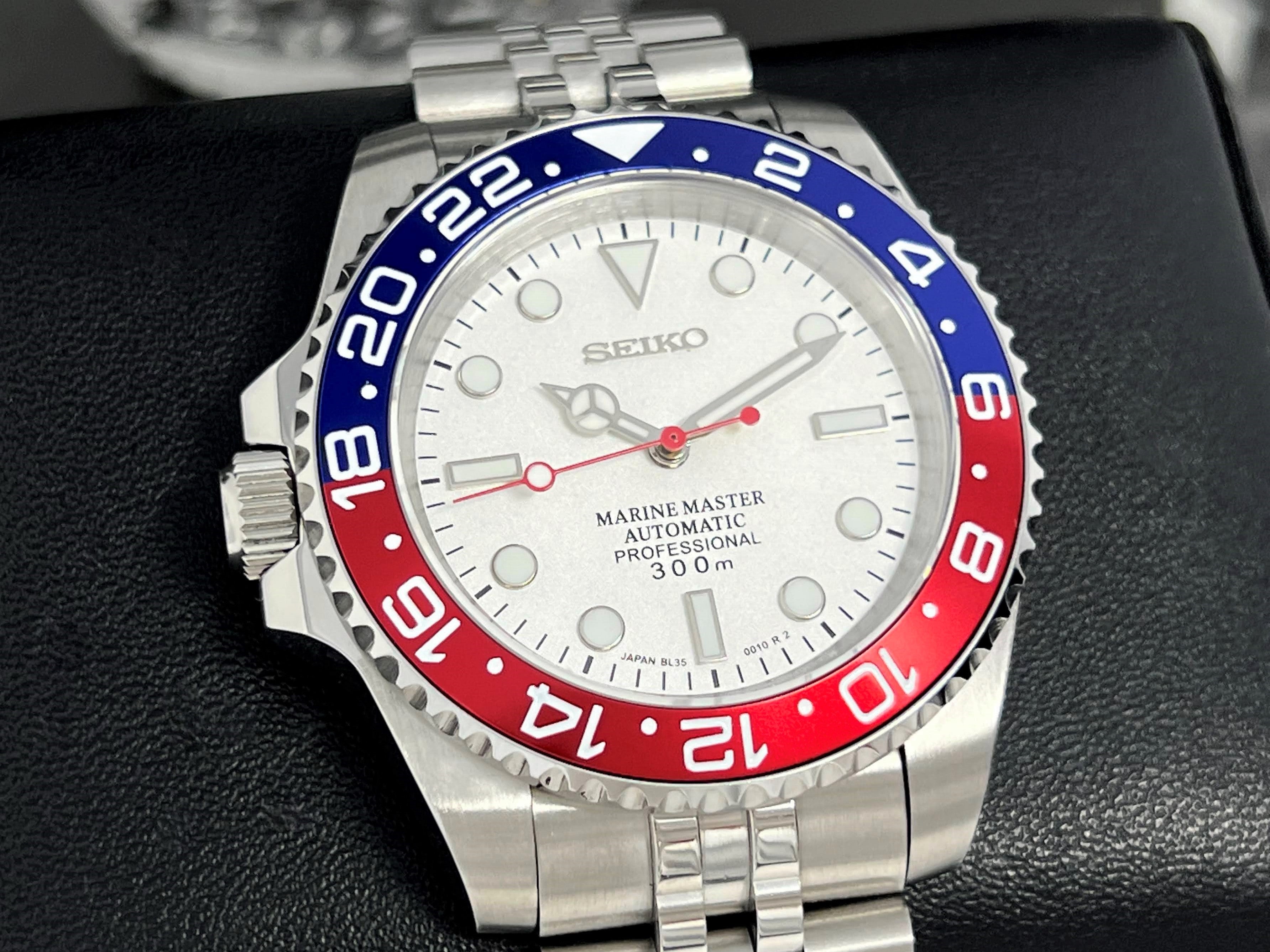 時計 nh35 custom mod vintage pepsi Custom Seiko GMT MOD Pepsi Vintage 2024 -