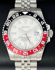 White Coke - 4 Hand GMT Watch - Black and Red | NH34 movement | 41mm | Dual Two Timezone | Automatic Custom Watch | Custom Watch Mod