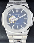 Seikonaut Blue Open Heart | Stainless Steel | Modern Automatic Dress Sport Watch with Sapphire Crystal | Seiko Mod | Watch Mod | Custom Watch