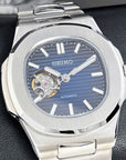 Seikonaut Blue Open Heart | Stainless Steel | Modern Automatic Dress Sport Watch with Sapphire Crystal | Seiko Mod | Watch Mod | Custom Watch