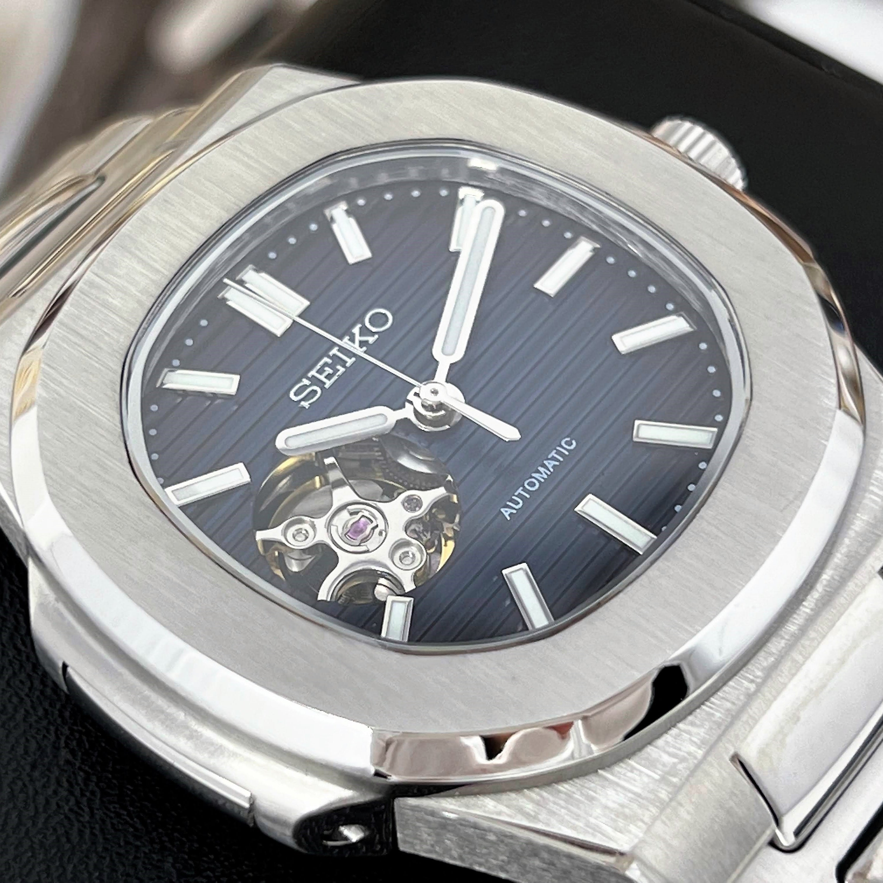 Seikonaut Blue Open Heart Watch | NH35 Stainless Steel | Watch Mod