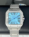 Custom Seiko Santos Mod | Stainless Steel Watch | 38mm | Sky Blue Dial | Automatic Watch | Seiko NH35 Movement
