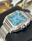 Custom Seiko Santos Mod | Stainless Steel Watch | 38mm | Sky Blue Dial | Automatic Watch | Seiko NH35 Movement