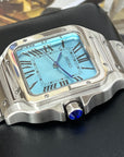 Custom Seiko Santos Mod | Stainless Steel Watch | 38mm | Sky Blue Dial | Automatic Watch | Seiko NH35 Movement