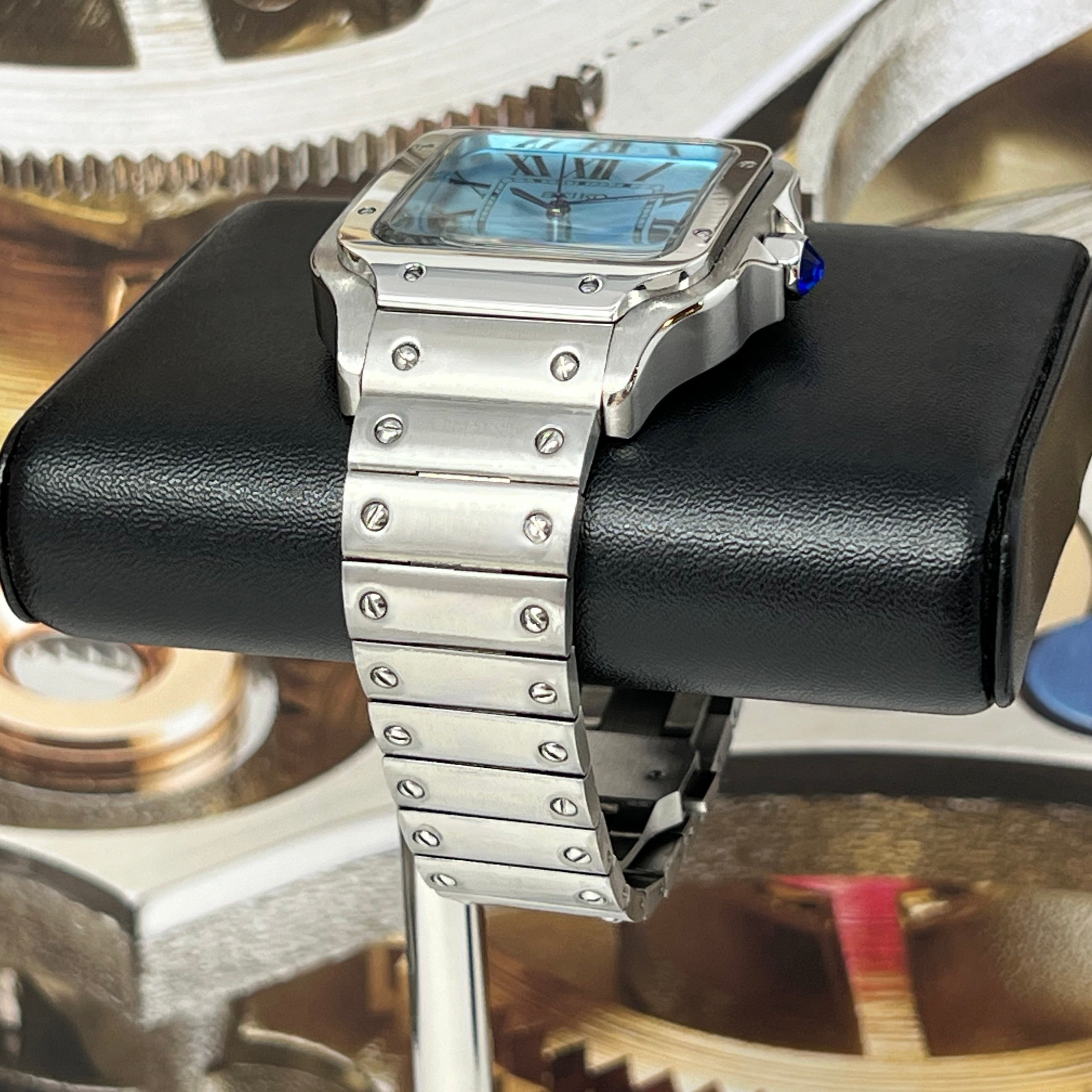 Custom Seiko Santos Mod | Stainless Steel Watch | 38mm | Sky