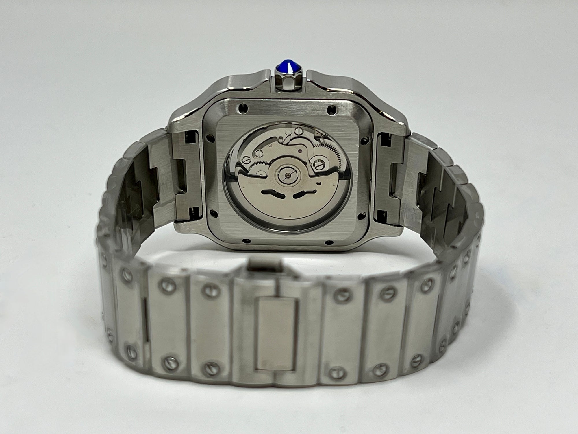 Custom Seiko Santos Mod | Stainless Steel Watch | 38mm | Sky Blue Dial | Automatic Watch | Seiko NH35 Movement