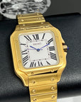 Custom Gold Santos Mod | Stainless Steel Watch | 38mm | Classic White Dial | Automatic Watch | Seiko NH35 Movement