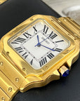 Custom Gold Santos Mod | Stainless Steel Watch | 38mm | Classic White Dial | Automatic Watch | Seiko NH35 Movement