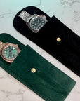 Watch Travel Pouch | Velvet Watch Case Storage | Green or Black
