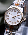 Two tone Rose gold Ladies watch with White dial